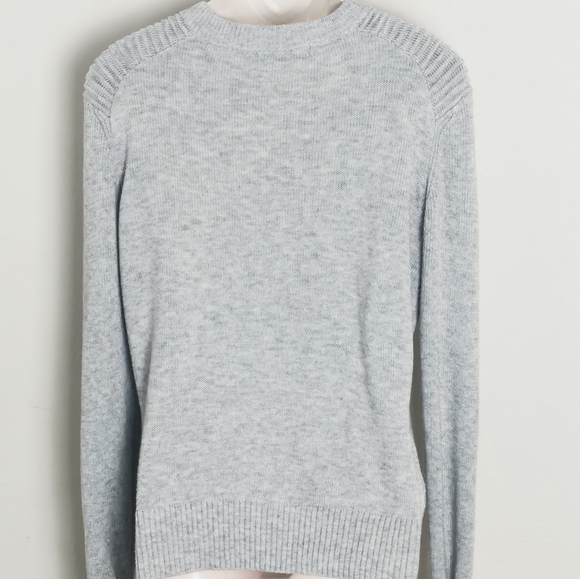 Portmans Knit Sweater sz M Long sleeve Merino Wool Grey black contrast button - Picture 2 of 9